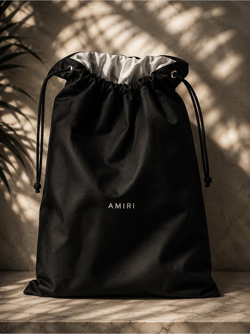 AMIRI Black Designer Dust Bag with White Interior Lining 23 x 17‘ in